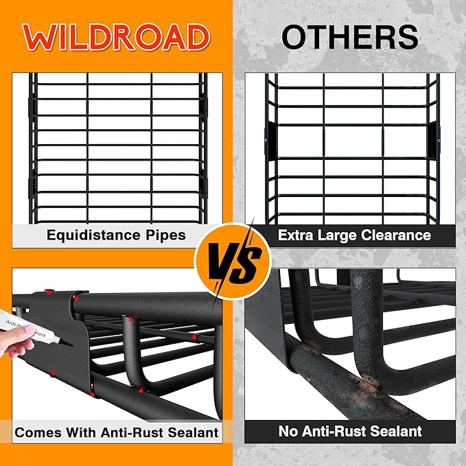 WILDROAD Roof Rack Cargo Basket, Upgraded 4” Fence Car Roof Basket, 43"x 39"x 4" Universal Car Top Luggage Holder Carrier Basket Fits for SUV Truck Cars