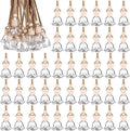 50 Pcs 8ml Hanging Car Air Freshener Diffuser Empty Clear Glass Essential Diffuser Oil Aromatherapy Fragrance Perfume Pendant Rose Shape with Wooden Cap Hanging String Car Diffuser Bottle