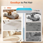 Pet Hair Removal Tool for Furniture, 3 in 1 Cat and Dog Hair Removal Tool, Suitable for Use on Furniture, Carpets, Clothing, and Bedding, Durable, Reusable, Washable, Grey, 1 Pcs