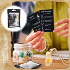 Boao 100 Sets Hanging Car Air Freshener Diffuser Bottles with Instruction Card and 4 x 6'' Resealable Holographic Bag for Empty Car Essential Oil Perfume Bottles Packaging (Black Card,Skull)