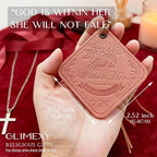 Leather Rearview Mirror Accessories Bible Verse She will not Fall Religious Gifts for Women New Car Smell Leather Car Air Freshener Hanging Bag Charms for Handbags