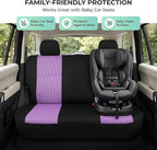 FH Group Automotive Rear Car Seat Covers for SUV, Trucks, Sedan and More - Universal Fit Rear Solid Bench Design Interior Accessories - 3D Mesh Fabric Center Panel - Purple