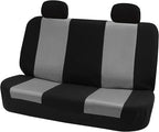 FH Group Automotive Rear Car Seat Covers for SUV, Trucks, Sedan and More - Universal Fit Front High Back & Rear Solid Bench Design Interior Accessories - 3D Mesh Fabric Center Panel - Gray