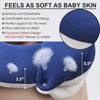 BUYUE Travel Neck Pillows for Airplanes, 360° Head Support Sleep for Long Flight, Skin-Friendly & Breathable, Kit with 3D Contoured Eye Mask, Earplugs and Storage Bag (Adult, Navy, 90+ lbs)