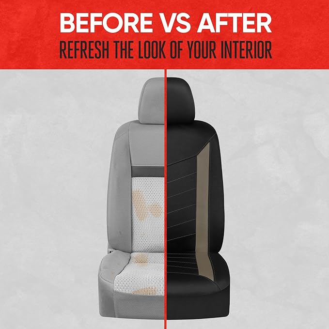 Motor Trend SpillGuard 2 Beige Seat Covers for Cars & Seat Covers for Trucks - Neoprene Lining Waterproof Car Seat Covers Front Seats Only - SUV Seat Covers Protector - Forros para Asientos de Carro
