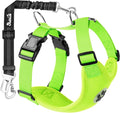 SlowTon Dog Seat Belt Harness for Car, Dog Car Harness Adjustable Mesh Breathable & Dog Seatbelt Safety Tether with Elastic Bungee for Small Medium Large Pets(Lime, Double Clip, M)