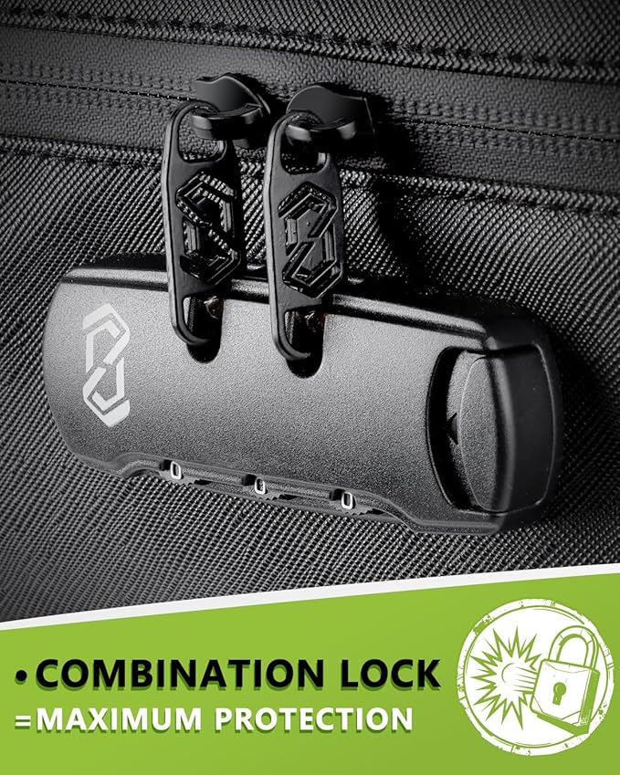 OZCHIN Large Smell Proof Bag with Combination Lock Odor Proof Lock Box Travel Storage Case Activated Charcoal Bag Great Christmas Gift (Black 1)