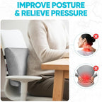 FORTEM Lumbar Support Pillow for Office Chair, Lumbar Support Pillow for Car, Back Rest for Gaming, Memory Foam Pillow, Desk Chair Cushion, Breathable & Washable Cover, Adjustable Straps