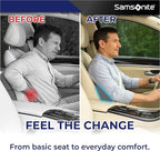 Samsonite Ergonomic Lumbar Support Pillow for Office Chair and Car Seat - Memory Foam Back Support Lumbar Pillow Premium Cushion Chair Support for Lower Back Pain Relief and Versatile Use (Charcoal)