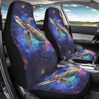 BIGCARJOB Galaxy Night Car Seat Covers Set for Front Only Sea Turtle Print Car Interior Accessories Cute Seat Protector for Cars Saddle Blanket,Fit Most Vehicle,Cars,Sedan