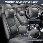 Auto Car Seat Covers Accessories Front Seat Leather Cushion Protector Breathable Waterproof Seat Cover for Cars Universal Fit (Grey, Front Pair)