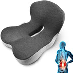Memory Foam Seat Cushions for Office Chair, L-Shaped Integrated Seat Cushion with Back Support, Seat-Cushion for Tailbone Protection fo-r Long Sitting & Driving(Color:Grey)