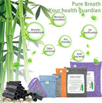 Bamboo Charcoal Bags Odor Absorber 12 Pack×100g Bamboo Charcoal Air Purifying Bags, for Car Air Fresheners, Odor Eliminator for Home，Shoe Deodorizer - Colorful-Activated Charcoal Odor Absorbers