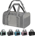 Carriers Soft-Sided Large Pet Carrier for Cats Dogs Small Animals Up to 35Lbs,Top Load Carrier,Ventilated Design,Portable Cat Carrier Airline Approved(X-Large, Grey)