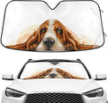 Basset Hound Windshield Sun Shade Basset Hound Sunshade Auto Blocks UV Rays Visor Protector Funny Dog Accordion Folding Sun Reflector Auto Sunshade for Car Truck SUV to Keep Your Vehicle Cool