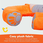 Trunki Kid's Travel Neck Pillow and Chin Rest | Support Sleepy Heads in The Car Seat, Plane, Bike or Pram | Yondi Small Mylo Monkey (Orange)