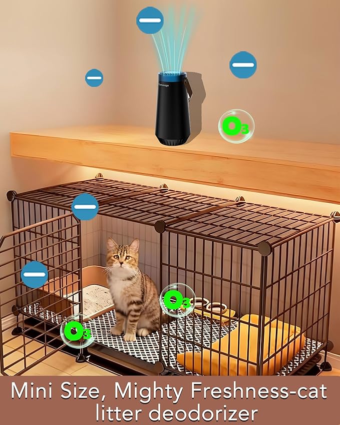 Ozone Generator for Car -Clean Smoke Odor from Car, Foul Smell from Bathroom; Plus Ionic Air Purifier for Home to Purify Dust, Pollen- Portable Deodorizer, Office, Pet Room Sky Blue
