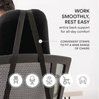 ObusForme Highback Backrest Support - Extra Tall Padded Seat Cushion and Lumbar Support Pillow, Portable Posture Support with Soft and Durable Foam