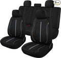 Breathable Premium Car Seat Covers Full Set，3D Air-Mesh Seat Covers for Cars，Comfortable Safety Airbag Compatible，Universal for Most Cars Sedan Truck SUV(Black/Gray)
