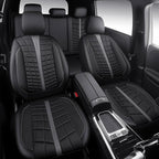 CAR PASS 3D Foam Mesh Leather Car Seat Covers Full Set, Breathable Premium Leather Seat Covers for Car,Anti Slip Universal Fit for Trucks Cars Sedans Vans SUVs, Airbag Compatible, Black Gray
