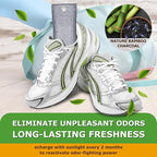 Activated Charcoal Odor Absorber for Strong Odor, Natural Shoe Deodorizer. Sneaker Odor Eliminator, 2 Pack Bamboo Charcoal Air Purifying Bags, Odor Remover Moisture Absorbers for Shoes