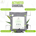 12 Pack Bamboo Charcoal Air Purifying Bag, Activated charcoal Bags Odor Absorber, Odor Eliminator for Home, Car, Office, Closet & House Deodorizer (6X200g,2X100g,4X50g,6 Hooks & Strings)