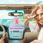 Cute Pink Car Air Freshener, Coquette Pink Bow Lucky 8 Ball Cherry Ace Card Air Freshener Hanging 3 Pcs for Cars Closet Drawer or Books, Girly Preppy Car Accessories Mirror Decor for Women