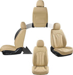 FLORICH Leather Seat Covers, Seat Covers Full Set, Car Seat Protectors 5 Seats, Automotive Seat Covers Fit for Most Cars Trucks-Beige