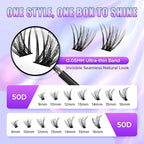 Lash Extension Kit DIY Lash Clusters Kit Eyelash Extensions Individual Lashes Extensions with (280Pcs, 50D, 0.07D 9-16mm)