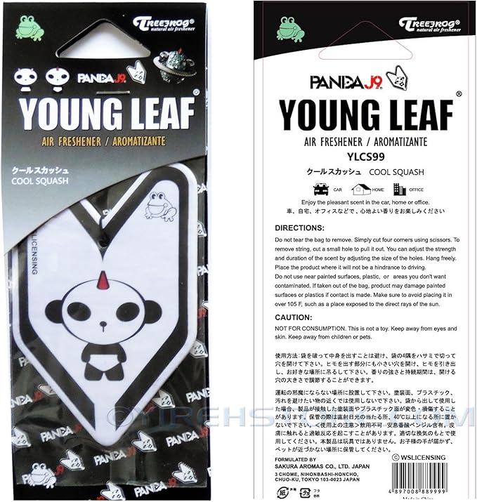 8 Pack Treefrog Young Leaf Cool Squash Hanging Air Freshener Wakaba Shape