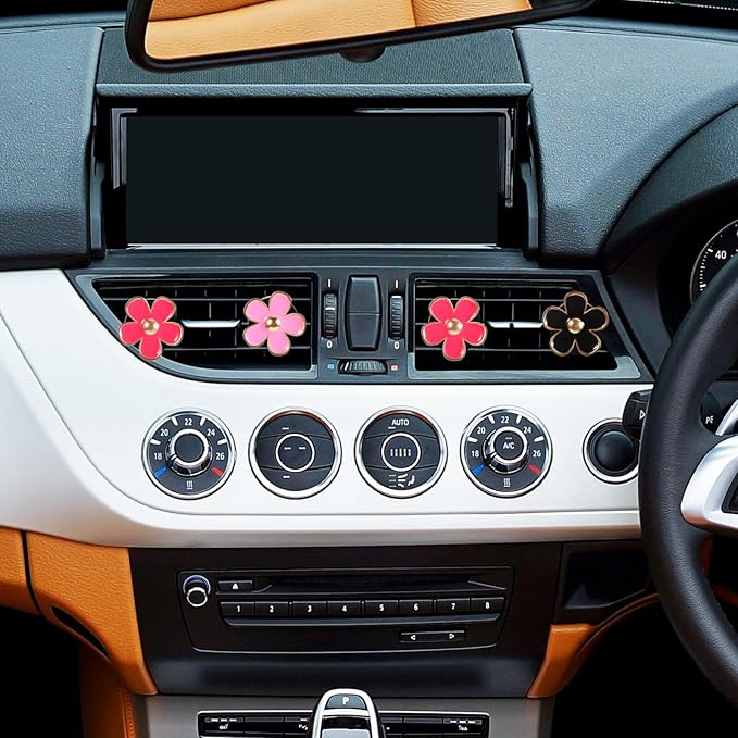 PartyKindom 6 Pcs Daisy Flower Car Air Freshener Clips Cute Aromatherapy Vent Clips for Women Multi-Functional Air Diffusers for Home and Auto