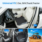 Wedge Car Seat Cushion for Better Visibility & Sciatica Pain Relief - High Density Memory Foam, Non-Slip Ergonomic Car Seat Cushion for Driving, Universal Fit for Car, SUV,Truck & Tractor