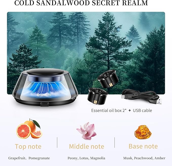 Kwak's Smart Car Air Freshener for Vehicle Dashboard, Automatic Automotive Aromatherapy Diffusers for Adjustable Intensity with 2 Essential Oil Refills