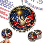 12PCS Patriotic Car Air Fresheners, 1776-2026 Double-Sided Hanging Scented Cards, Dark Ice Berry Ocean New Car Scents for Rearview Mirror, Home, Office, Commemorative Gift Set (Style 6)