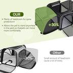 Pecute Cat Carrier Expandable, Extra Large Pet Carrier Bag, Foldable Cat Carrier Bag with Breathable Mesh, Pet Carrier Transport Bag for Dogs and Cats, with Shoulder Strap and Pet Bowl, Black