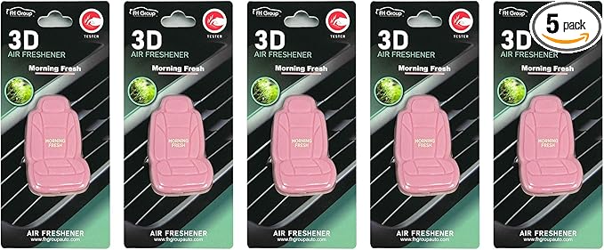 FH Group Air Freshener Vent Clips, Mini Car Seat Covers Design, (Morning Fresh Scent)-5PK
