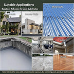 35 oz Gray Roof Sealant Waterproof, Elastomeric Roofing Coating Liquid Waterproofing Paint Adhesive, Solar Reflective Sealer for Outdoor Flat, Metal Roofs Leak Repair 1KG