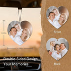 HINFKA Custom Air Fresheners with Picture, Personalized Double Sided Photo Air Freshener, Customized Gifts for Men Women Pet Lovers (Heart)