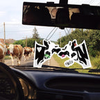 7 Pcs Cow Print Car Air Fresheners for Women – Cute Hanging Car Accessories for Rear View Mirror, Car Interior Decorations with Assorted Scents, Long-Lasting Automotive Accessories for SUVs, Trucks