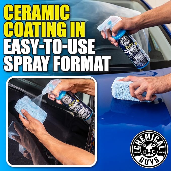 Chemical Guys WAC23016 HydroCharge High-Gloss Hydrophobic SI02 Ceramic Spray Coating (Works on Car, Truck, SUV, RV, Boat and Motorcycle Paint), 16 fl. oz, Blue