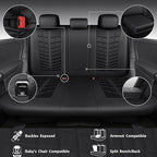 CAR PASS 3D Foam Mesh Leather Car Seat Covers Full Set, Breathable Premium Leather Seat Covers for Car, Anti Slip Universal Fit for Trucks Cars Sedans Vans SUVs, Airbag Compatible, All Black
