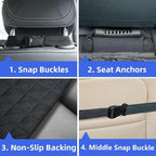 PETICON Front Seat Cover 2 Pack, Full Protection Dog Car Seat Cover with Side Flaps, Nonslip Scratchproof Captain Chair Seat Cover Fits for Cars, Trucks, SUVs, Jeep, Black