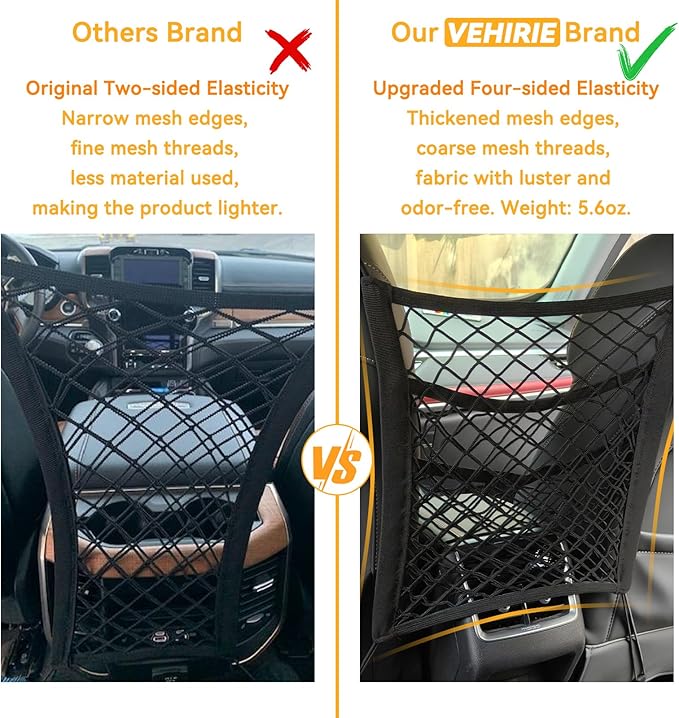 Dog Car Net Barrier for SUV Pet Barrier for Dog & Child Drive Safety Barrier with Mesh Pockets, Seat Back Net Bag Storage, Pouch Travel Accessory, Easy to Install