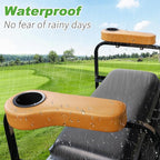 10L0L Golf Cart Rear Seat Kit Arm Rest Set with Cup Holder for Yamaha EZGO Club Car Golf Cart UV-Proof Coating Long Lasting, No Drilling Kits Include