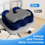 Seat Cushion with Carry Handle, Memory Foam for Tailbone/Sciatica Easing, Chair Cushions for Cars, Desks, Office Chair Cushion with Non-Slip Design, Ideal for Post-Surgery Recovery (Blue)
