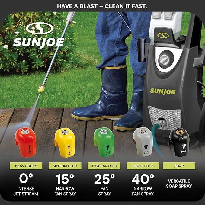 Sun Joe SPX3000-TPS Electric Pressure Washer Quick-Connect Spray 5-Tip Set (2 Pack)