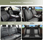 Full Set Car Seat Covers for Subaru Impreza 2012-2024 2025 2026: Breathable Perforated Leather Seat Cover (Black&Grey)