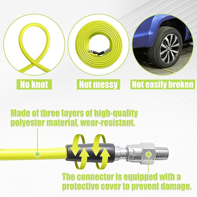 M MINGLE Sewer Jetter Kit for Pressure Washer 200 FT, Drain Cleaner Hose with Power Washer Gun, 1/4 Inch NPT Corner Rotating and Button Nose Sewer Jetting Nozzle, Orifice 4.0, 4.5