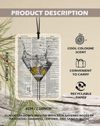 Trendy Retro Wine Cologne Car Air Freshener 4 Pcs, Funky Classic Cocktail Whisky Wine Hanging Air Freshener for Cars Bathroom Dorm Books Decor, Vintage Accessories Gifts for Women Girls Men