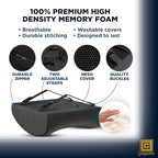 GESQUARE 3-Piece Memory Foam Seat Cushion & Lumbar Support Pillows Set – Adjustable Back Support for Office, Car & Gaming Chairs – Tailbone & Coccyx Comfort for Long Sitting.